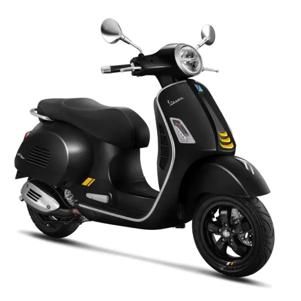 Vespa GTS 300 Super Tech Black Vulcano RH angle 2022