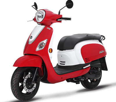 SYM Classic 200i Red White LH side angle