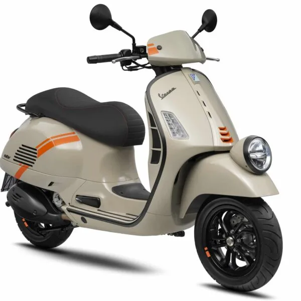 Vespa GTV 300 HPE beige 2023 LH angle