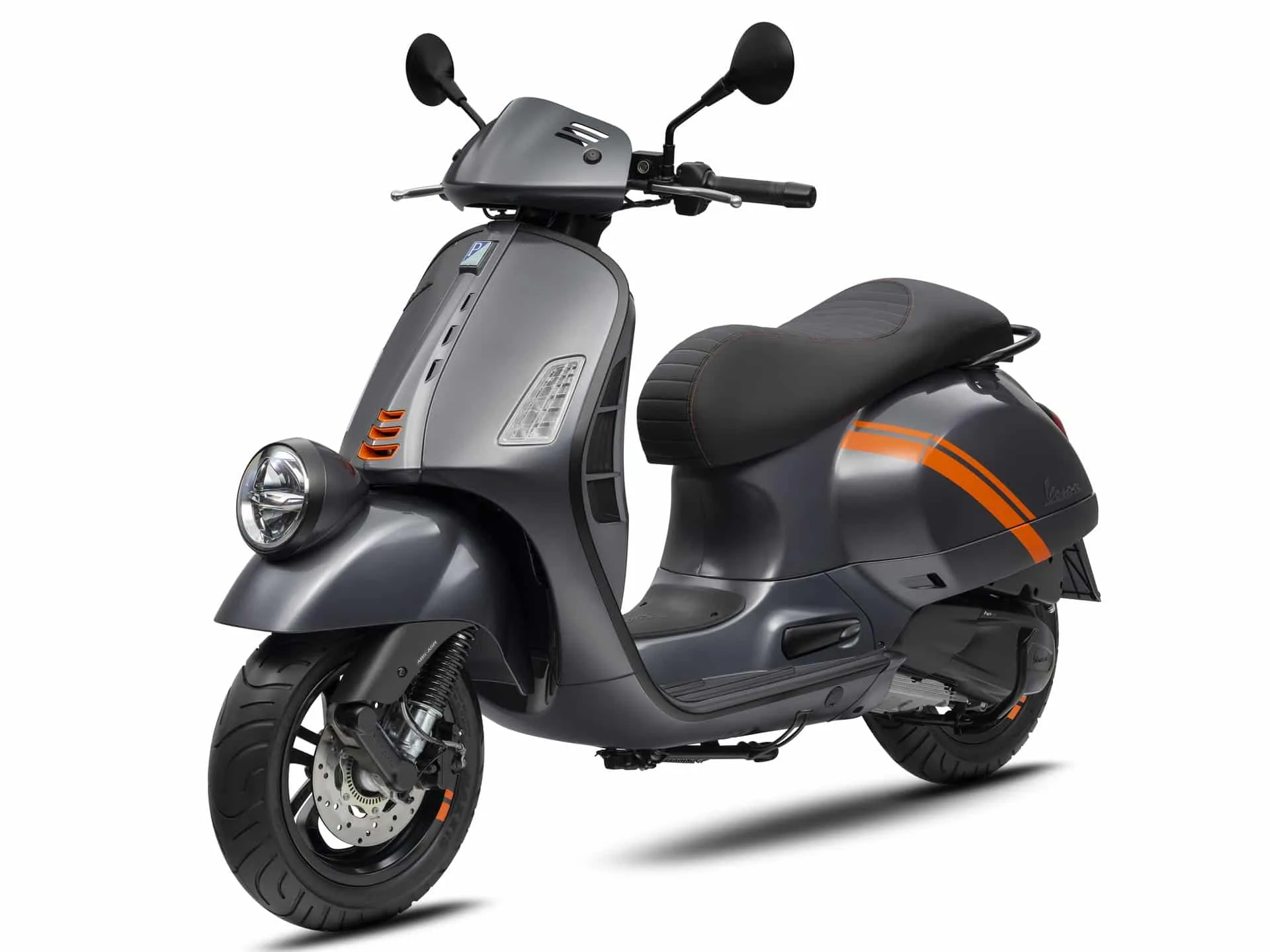 Vespa GTV 300 HPE grey 2023 LH angle
