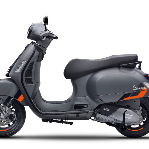 Vespa GTV 300 2025 Grey Travolgente left side at Scooteria Sydney