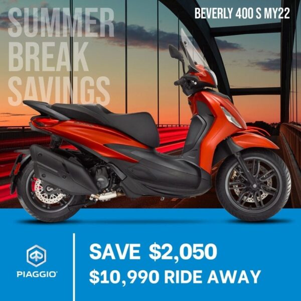 Buy a Piaggio Beverly S 400 and save $2,050 - (ARANCIO SUNSET)