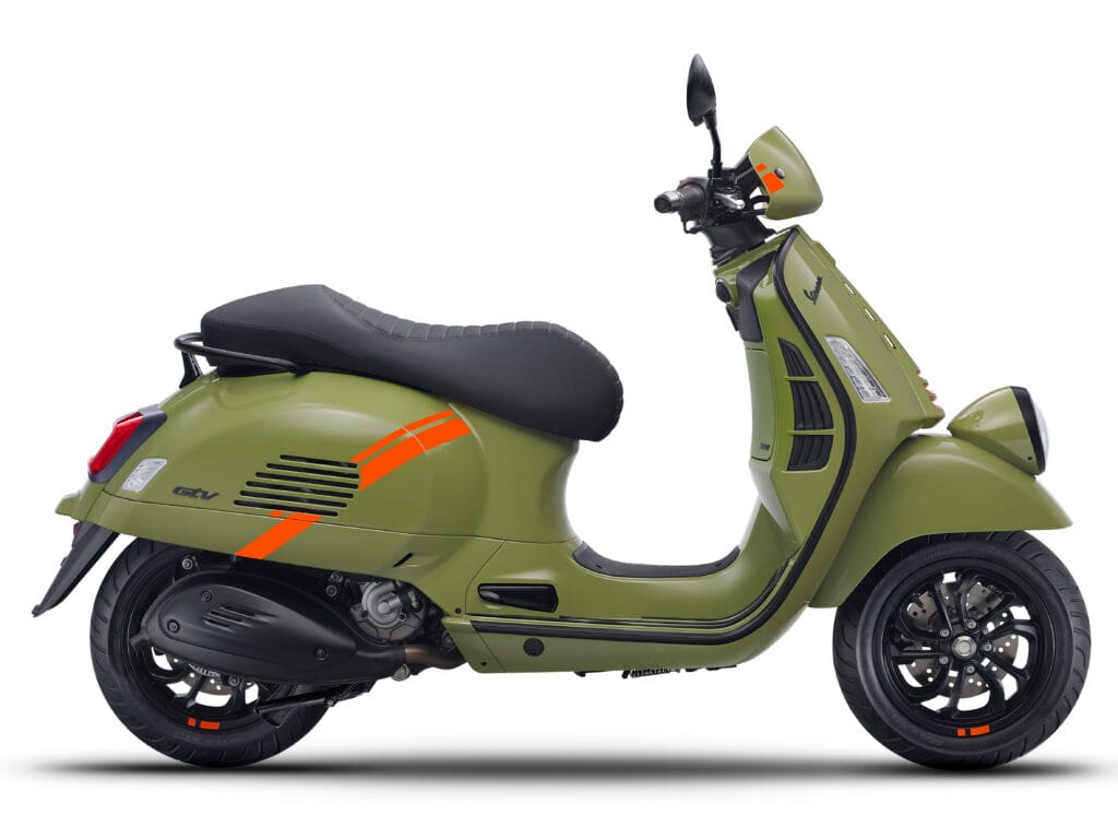 Vespa GTV 300 Green Tenace 2025 Right side at Scooteria Sydney