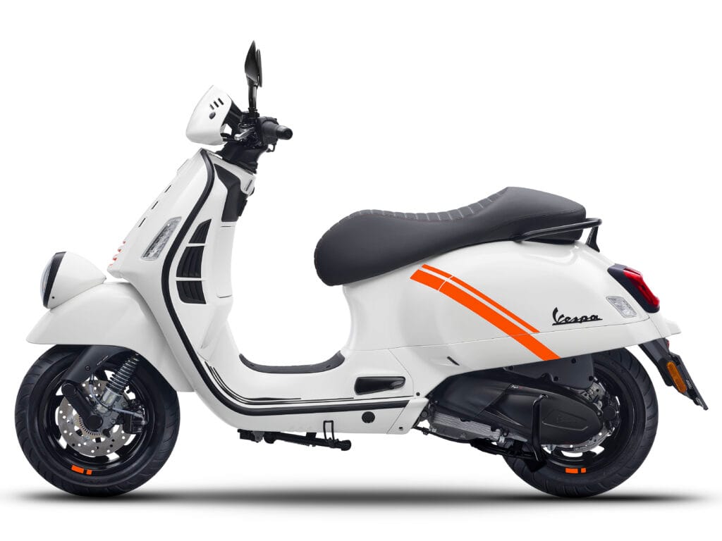 Vespa GTV 300 2025 White Bianco Innocente Left Side at Scooteria Sydney