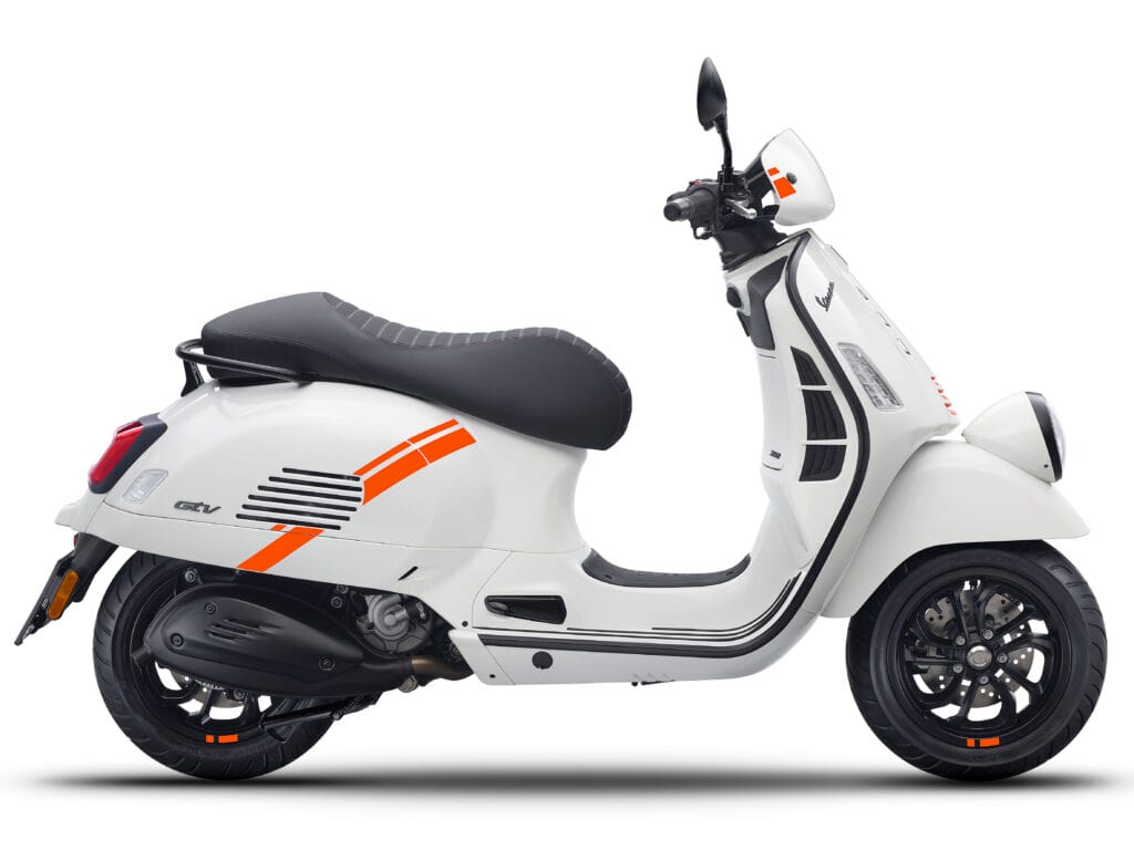 Vespa GTV 300 2025 White Bianco Innocente Right Side at Scooteria Sydney
