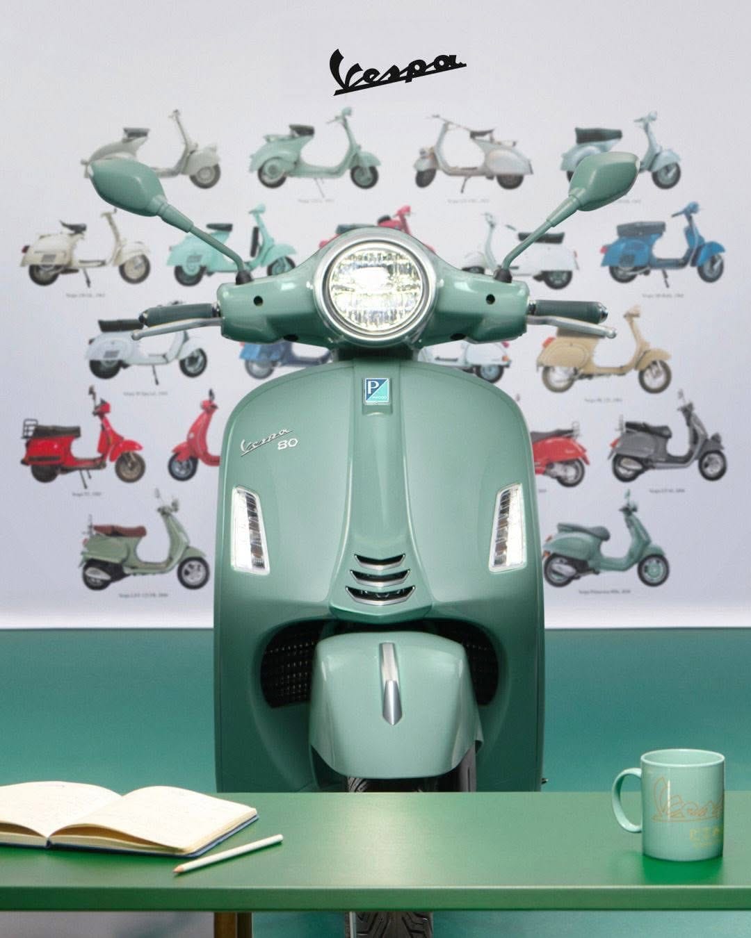 Vespa GTS300 80th anniversary front poster