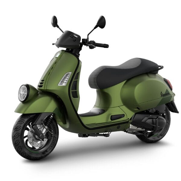 Vespa 2026 GTV 300 Verde Ribelle Green Left Angle